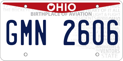 OH license plate GMN2606