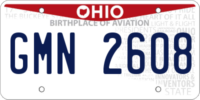 OH license plate GMN2608