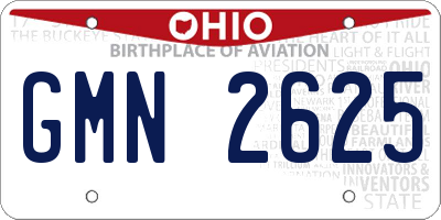 OH license plate GMN2625