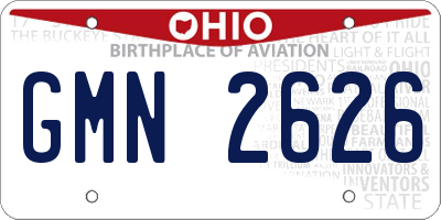 OH license plate GMN2626