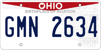 OH license plate GMN2634