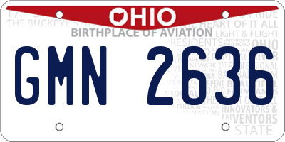 OH license plate GMN2636