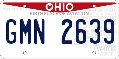 OH license plate GMN2639
