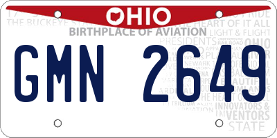 OH license plate GMN2649