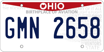 OH license plate GMN2658