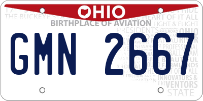 OH license plate GMN2667