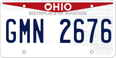 OH license plate GMN2676