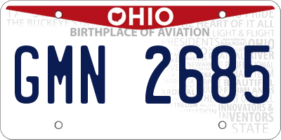 OH license plate GMN2685