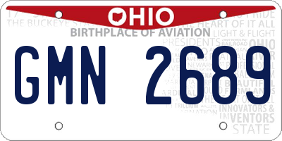 OH license plate GMN2689