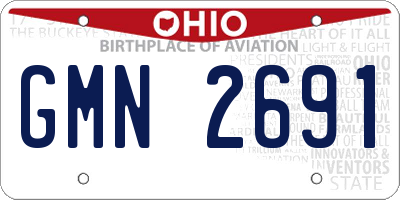 OH license plate GMN2691