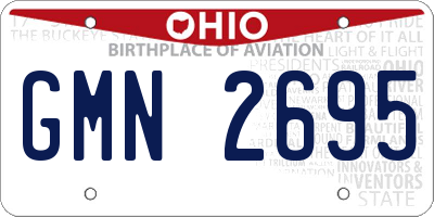 OH license plate GMN2695