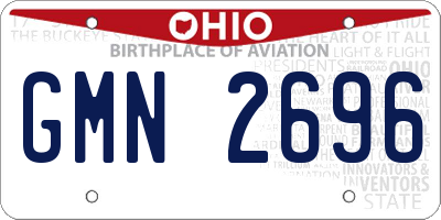 OH license plate GMN2696