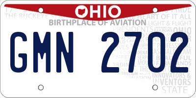 OH license plate GMN2702