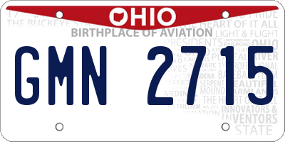 OH license plate GMN2715