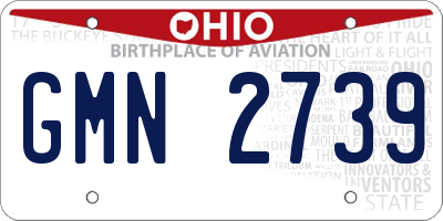 OH license plate GMN2739