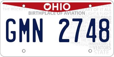OH license plate GMN2748