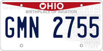 OH license plate GMN2755