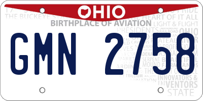 OH license plate GMN2758