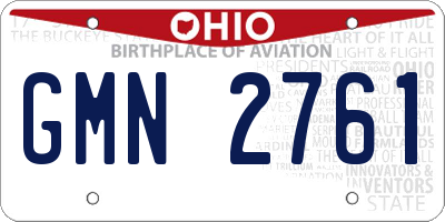 OH license plate GMN2761