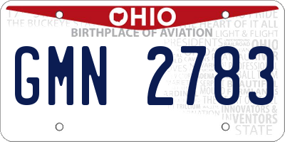 OH license plate GMN2783