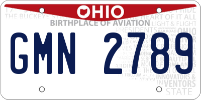 OH license plate GMN2789