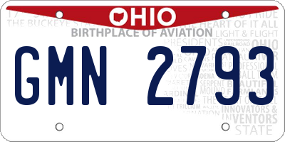 OH license plate GMN2793