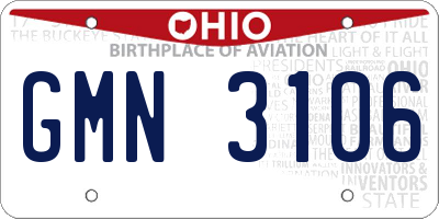 OH license plate GMN3106