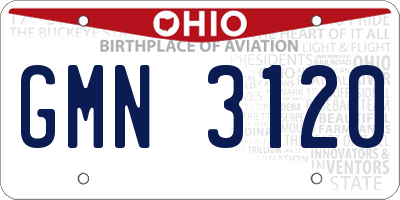 OH license plate GMN3120