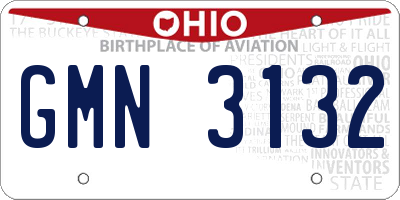 OH license plate GMN3132
