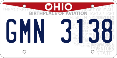OH license plate GMN3138