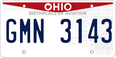 OH license plate GMN3143