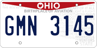 OH license plate GMN3145