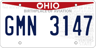 OH license plate GMN3147