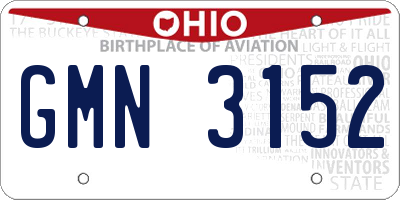 OH license plate GMN3152