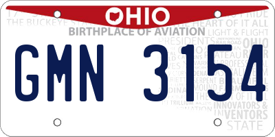 OH license plate GMN3154