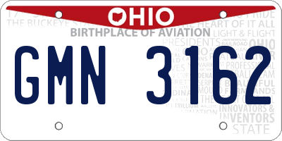 OH license plate GMN3162