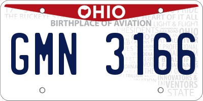 OH license plate GMN3166