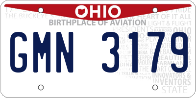 OH license plate GMN3179