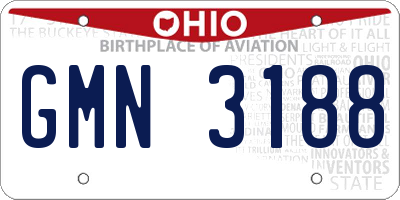 OH license plate GMN3188