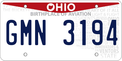 OH license plate GMN3194