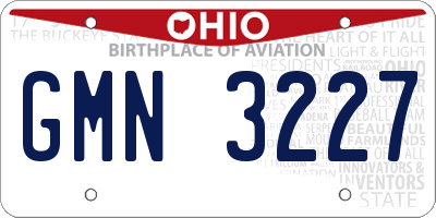 OH license plate GMN3227