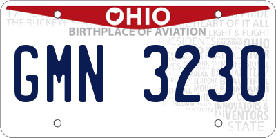 OH license plate GMN3230