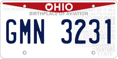 OH license plate GMN3231