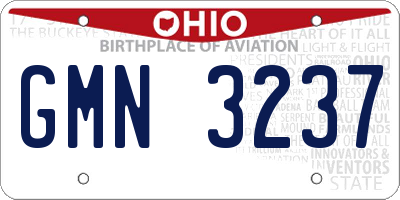 OH license plate GMN3237