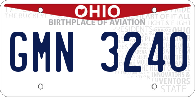 OH license plate GMN3240