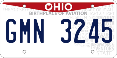 OH license plate GMN3245