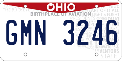 OH license plate GMN3246