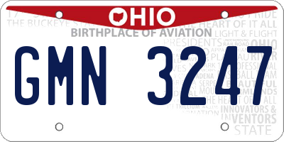 OH license plate GMN3247