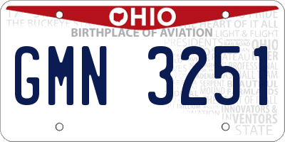 OH license plate GMN3251