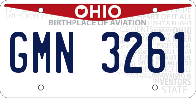 OH license plate GMN3261